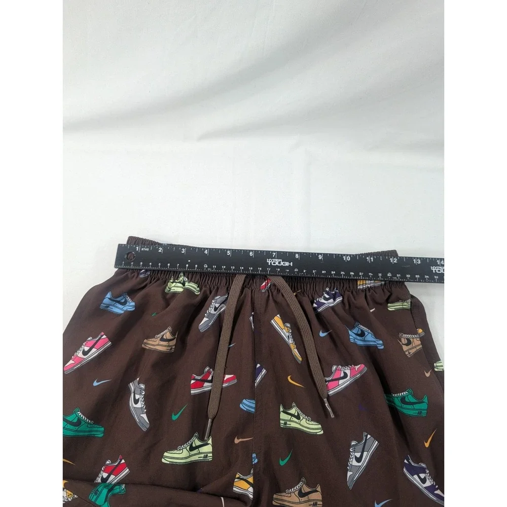 Nike Men's  Trunks Small Brown /Multicolor Sneaker Print Elastic Waist Lined